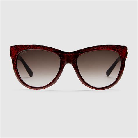 gucci sunglasses half rim cat eye glitter|best designer cat eye sunglasses.